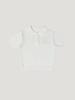 ROYAL CLUB HOLIDAY Royal Boucle Collar Short Sleeve Crop Knit Cream Ivory