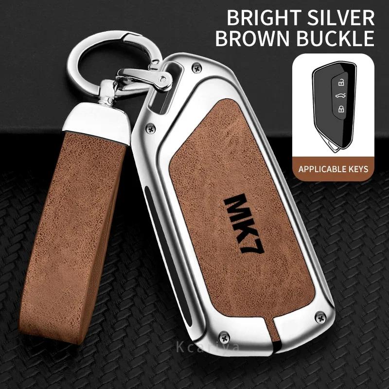 Auto TPU Zinklegierung Schlüsselhülle Tasche Für VW Volkswagen GOLF 7 MK7 Autoschlüsselanhänger Metallschlüsselhülle für Auto Innendekoration Zubehör