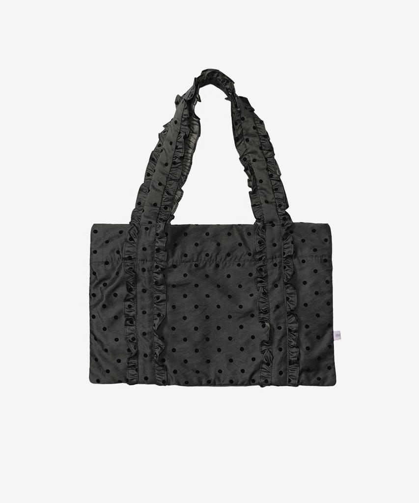 Kimimi Big Frill Dot Medium Shoulder Bag Gray