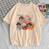 T-shirt Collage Chibi Garçons Amour et Espace Lointain, T-shirt Streetwear Otome Game Anime Unisexe, Haut Décontracté à Manches Courtes 100% Coton