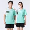 Unisex Quick-Dry Sport Set Running Tennis Volleyball Training Competition Soft Breathable Short Sleeve Athletic Outfit