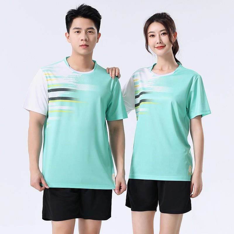 Unisex Quick-Dry Sport Set Running Tennis Volleyball Training Competition Soft Breathable Short Sleeve Athletic Outfit