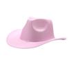 Pink Glossy Western Cowboy Hat Glitter Top Hat Men's and Women's Big-brimmed Jazz Hat Carnival Party Stage Hat