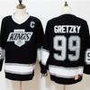 Wayne Gretzky Herren-Trikot, schwarz, LA Kings 1992/93 Power Play-Spielertrikot, Größe 99, NHL, langärmlig, 3D-bedruckt, schnelltrocknend