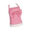 Cute Dot Print Dog Dress Lace Ruffle Trim Princess Dress with Large Bow Summer Sleeveless Pet Outfits with D Ring for Small Dogs Cats