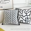 Nordic Velvet Line Print Cushion Cover Plaid Jacquard Throw Pillow Cover 45x45cm Living Room Bedroom Decorative Pillows for