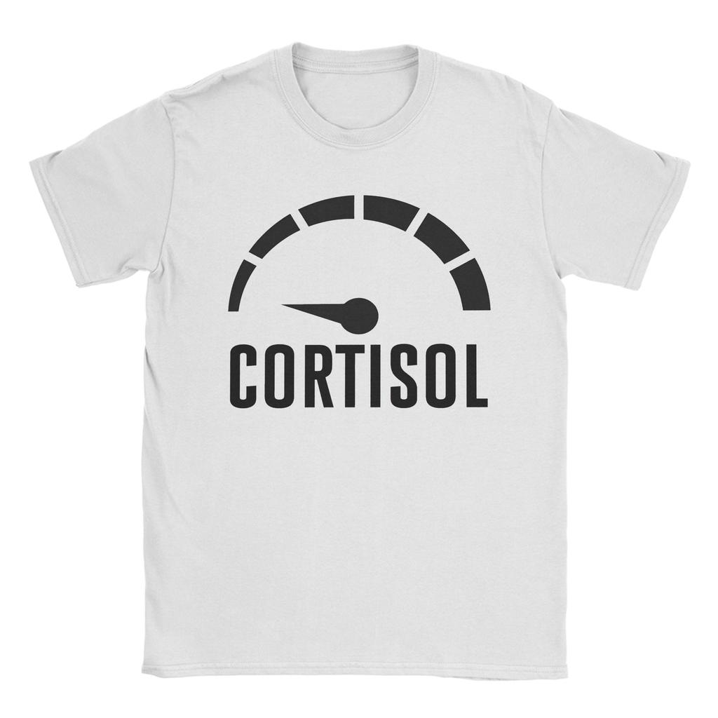 Hipster Cortisol Levels Gauge TShirts Unisex Unisex Round Neck Pure Cotton T Shirts Humor Short Sleeve Tee Shirt Birthday Clothing
