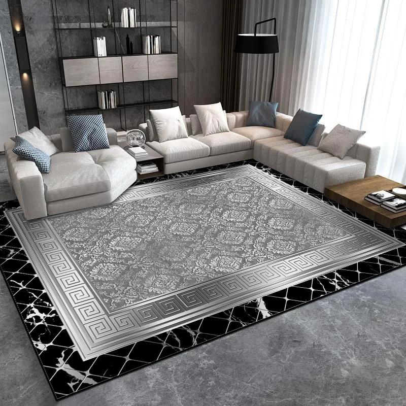 Covor Decorativ Auriu Pentru Sufragerie Stil Luxos Covorașe Podea Intrare Covor Moale Antiderapant Dormitor Covorașe Lângă Pat Lavabil