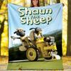 Schaf Shaun Motiv Bedruckte Decke Perfekt für Sofa Bett Reisen Outdoor Gebrauch Maschinenwaschbar Gemütlich Langlebig