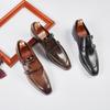 Chaussures Monk à double boucle pointues japonaises personnalisées style britannique 2025 chaussures de ville en cuir pour homme cuir bureau