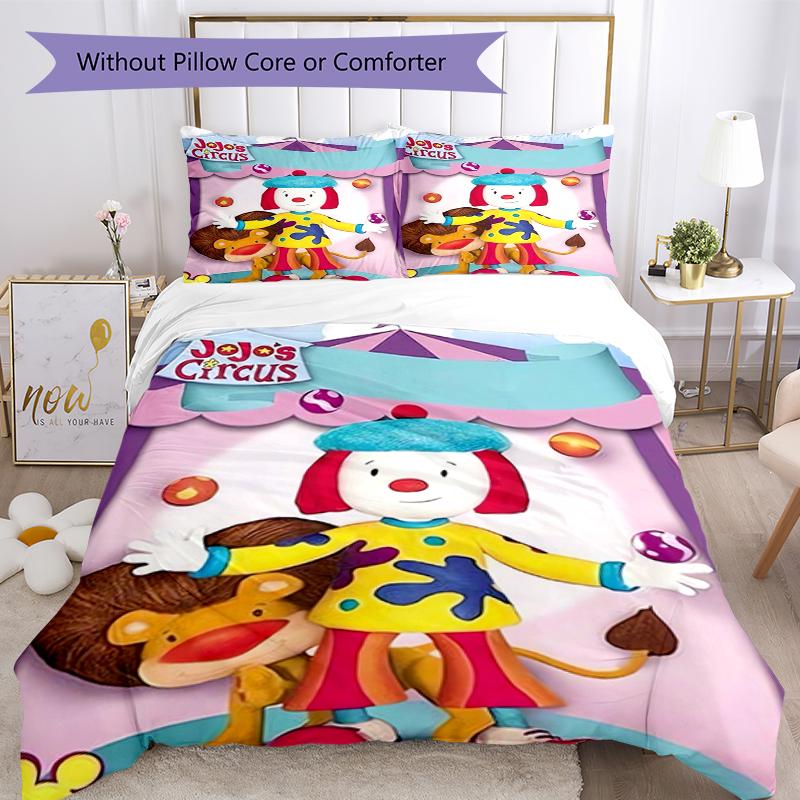 Set Biancheria da Letto Circo di JoJo 3 Pezzi Copripiumino Chiusura Include 1 Copripiumino & 2 Federe, Morbido e Confortevole per Tutte le Stagioni.