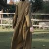 Johnature Women Vintage Dress O-Neck Long Sleeve Flod Spring Robes Solid Color A-Line Women Dresses