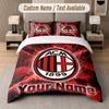 Custom Bedding Set AC Milan Pattern, Print Name Text 1 Duvet Cover Plus 2 Pillowcases Home Textile
