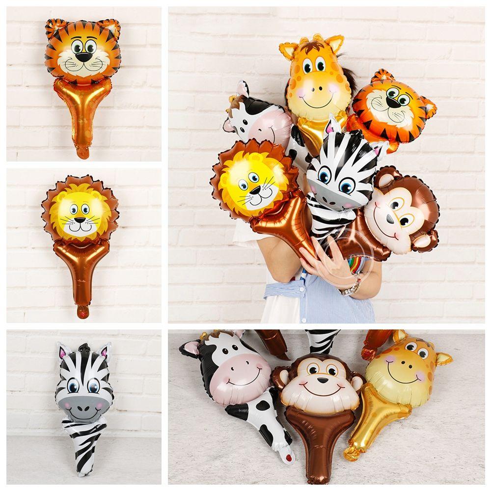 Safari Jungle Animal Head Kids Inflatable Toys Tiger Lion Monkey Giraffe Cow Foil Balloon