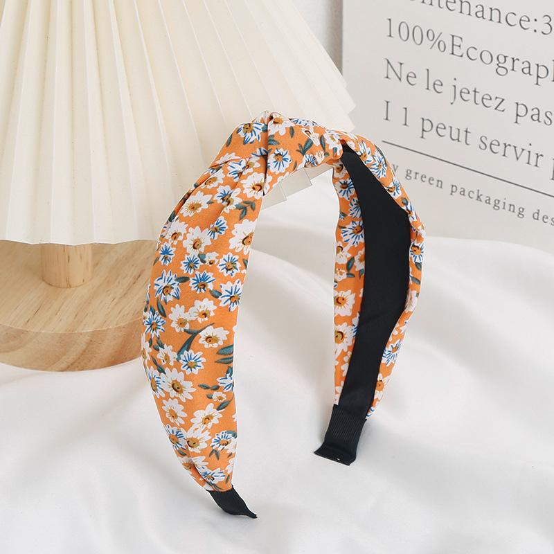 Chic Floral Printed Headband for Women Polka Dot Hairband Fashion Hair Accessory for Girls Daily Use