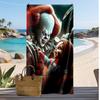 Chucky Cartoon Aufdruck Schnelltrocknendes Strandtuch Super Saugfähiges Weiches Leichtes Badetuch für Pool Sommerreisen