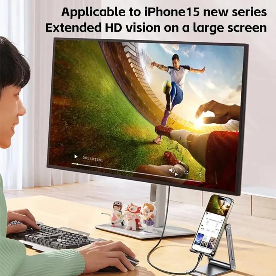 מתאם 4K 1080P Type C ל-HDMI תואם Type C כבל USB C ל-HD-MI ממיר למקבוק סמסונג גלקסי S9/S8 וואווי