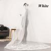 Fashion Fingertip White/Ivory Lace Bridal Wedding Veil with Comb Edge Applique Tulle