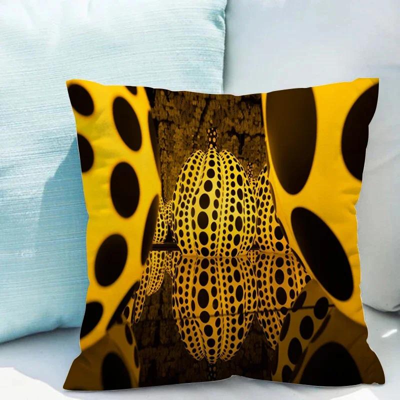 Yayoi Kusama Kürbis Kissenbezug für Wohnzimmer Beidseitig bedruckt Kissenbezug 40x40cm Zierkissenbezüge Dekorative Sofa