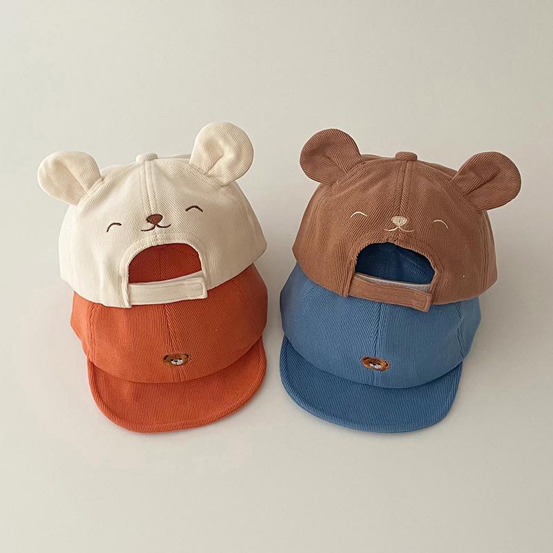Casquette de Baseball Ours de Dessin Animé pour Bébés et Tout-Petits - Coton Respirant avec Protection Solaire