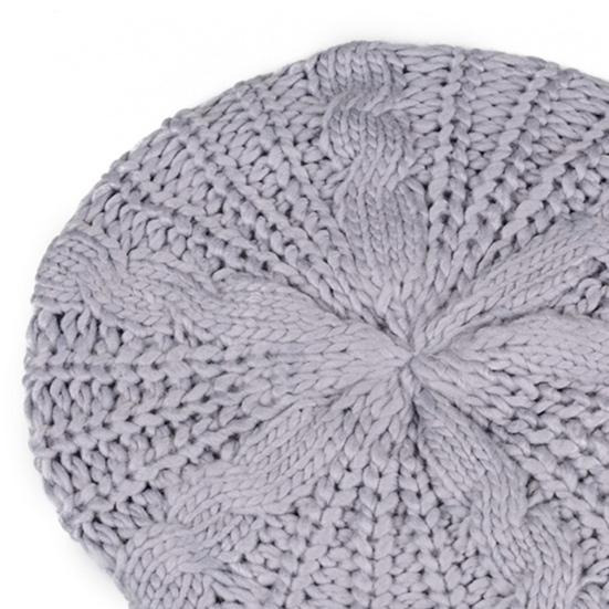 Damen Herbst-/Wintermütze, Strickmütze, einfarbig, elastisch, gedrehte Textur, hält warm, Baskenmütze, Foto-Requisite, Kappe für Outdoor-Aktivitäten, Reisen, Radfahren