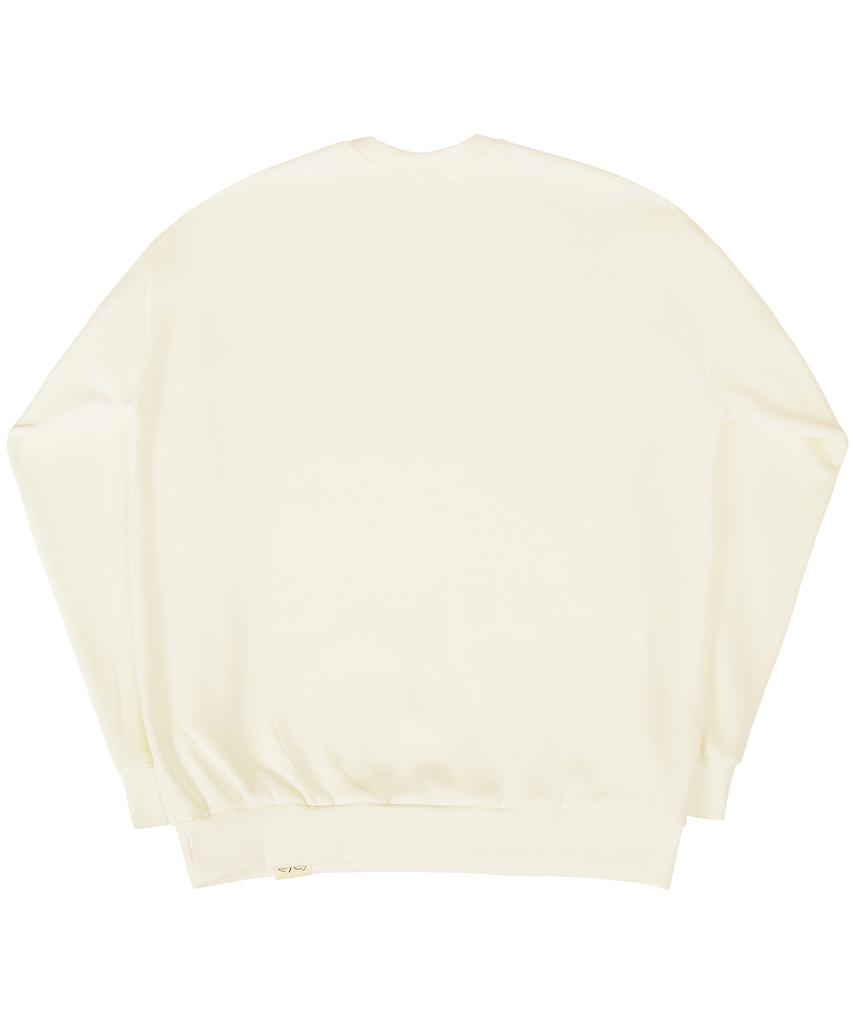 GRAVER [Unisex] Small Life Logo Flower Smile Sweatshirt_Cream