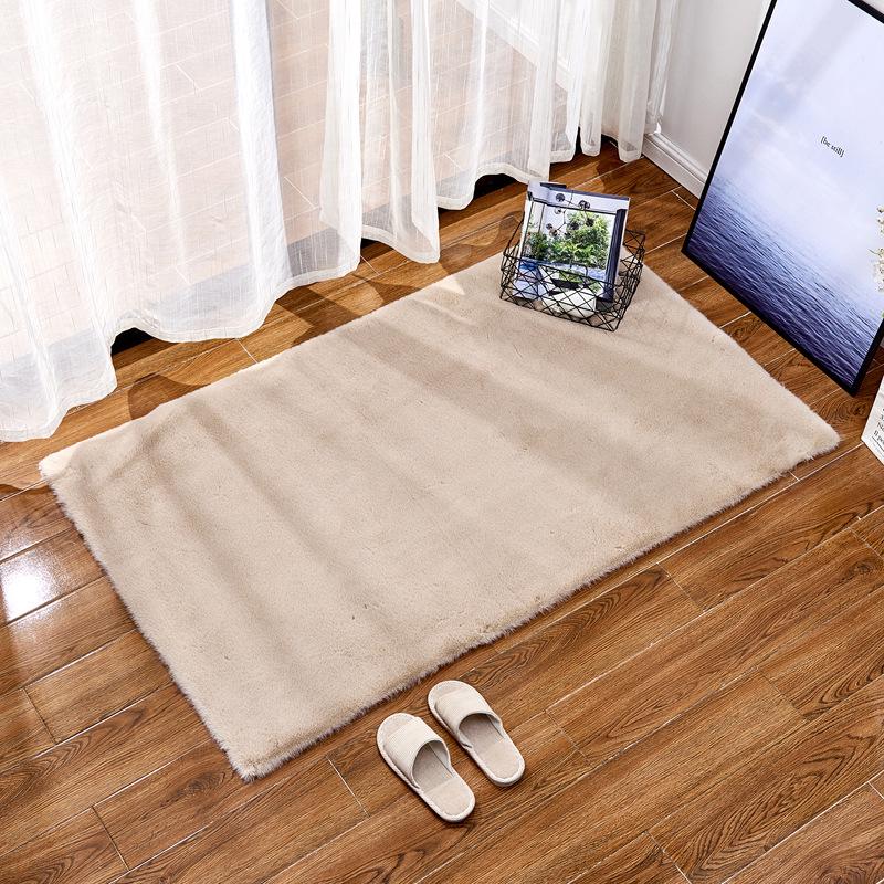 Dikke Kunstbont Non-Slip Vloermat voor Woonkamer, Slaapkamer en Nachtkastje