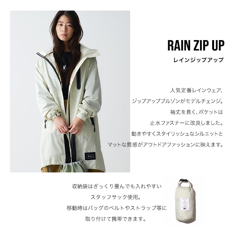 KiU Lightweight Raincoat with Storage Easy To and and Unisex [2024] Bag, Carry, Water-Repellent Waterproof, Simple, Cute, Stylish, Raincoat, Zip-Up