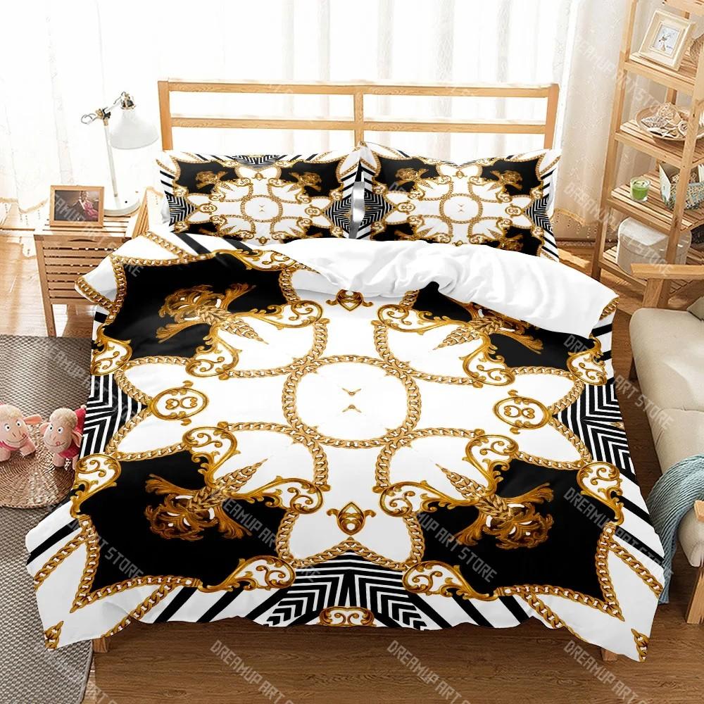 Chains Baroque Pattern Bohemian Bedding Set Small Single Twin Double Queen King Size Bed Linen Set for Adults Kids Quilt Cover