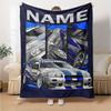 Custom Name Racing Theme Printed Blanket - Perfect for Couch, Bed, Travel & Outdoor Use | Machine Washable, Cozy & Durable.