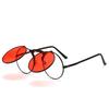 Steampunk Round Sun Glasses Men's Metal Material Retro Style Flip Round Sun Eyeglasses Women's Vintage Style Punk Shades Eyewear Gafas Oculos De Sol