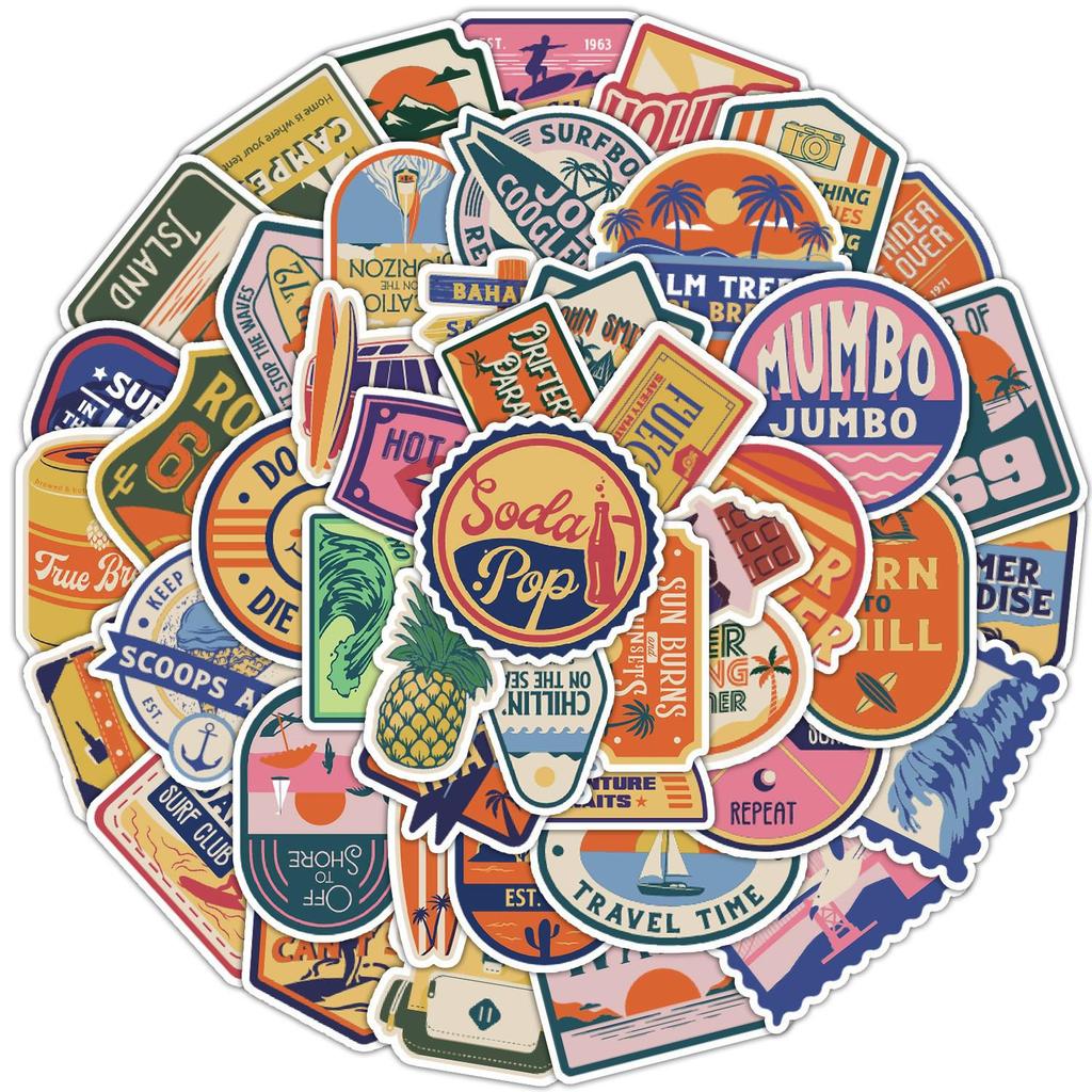 100 Retro Graffiti Stickers: Kids' DIY Waterproof Decorative Stickers for Water Bottles, Luggage, and Cups
