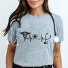 Heartbeat Nurse Tshirts for Women Clothing Doctor Medical Print Tshirt Life Clothes Hospital Staff Casual Regular Short Sleeve
