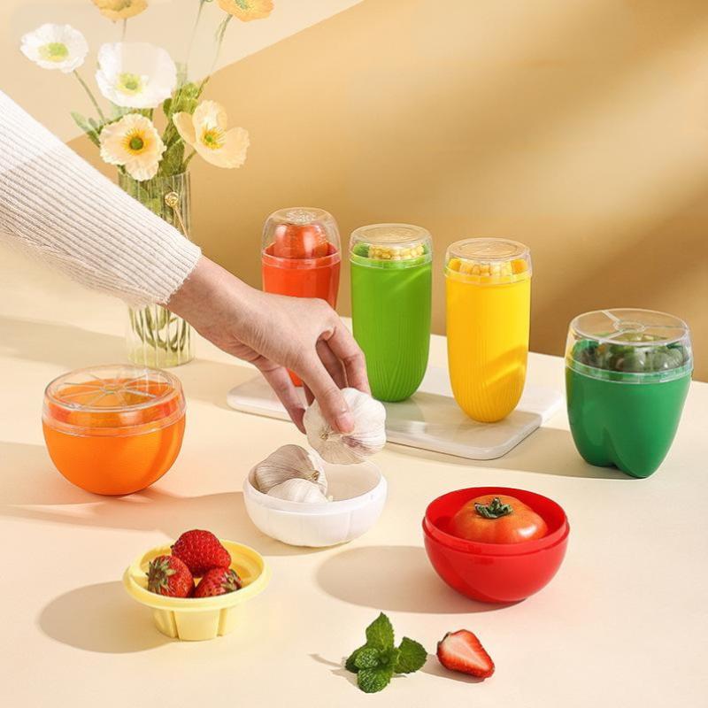 1 Pièce Créative Boîtes Croquantes Légumes Fruits Réfrigérateur Oignon Avocat Tomates Citron Boîte de Conservation Fraîcheur