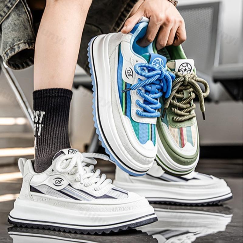Mode Lente 2025 Modetrend Dikke Zool Casual Sportschoenen voor Mannen Ademend Mesh Comfortabel Veelzijdig Lage Top Chunky Sneakers