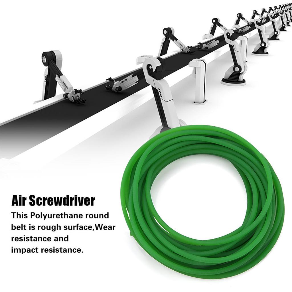 Green Rough Surface PU Polyurethane Round Belt for Drive Transmission(5mm*10m)