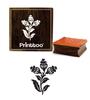 Printtoo Wooden Square Floral Pattern Rubber Stamp Craft Textile DIY Stamps-2 X 2
