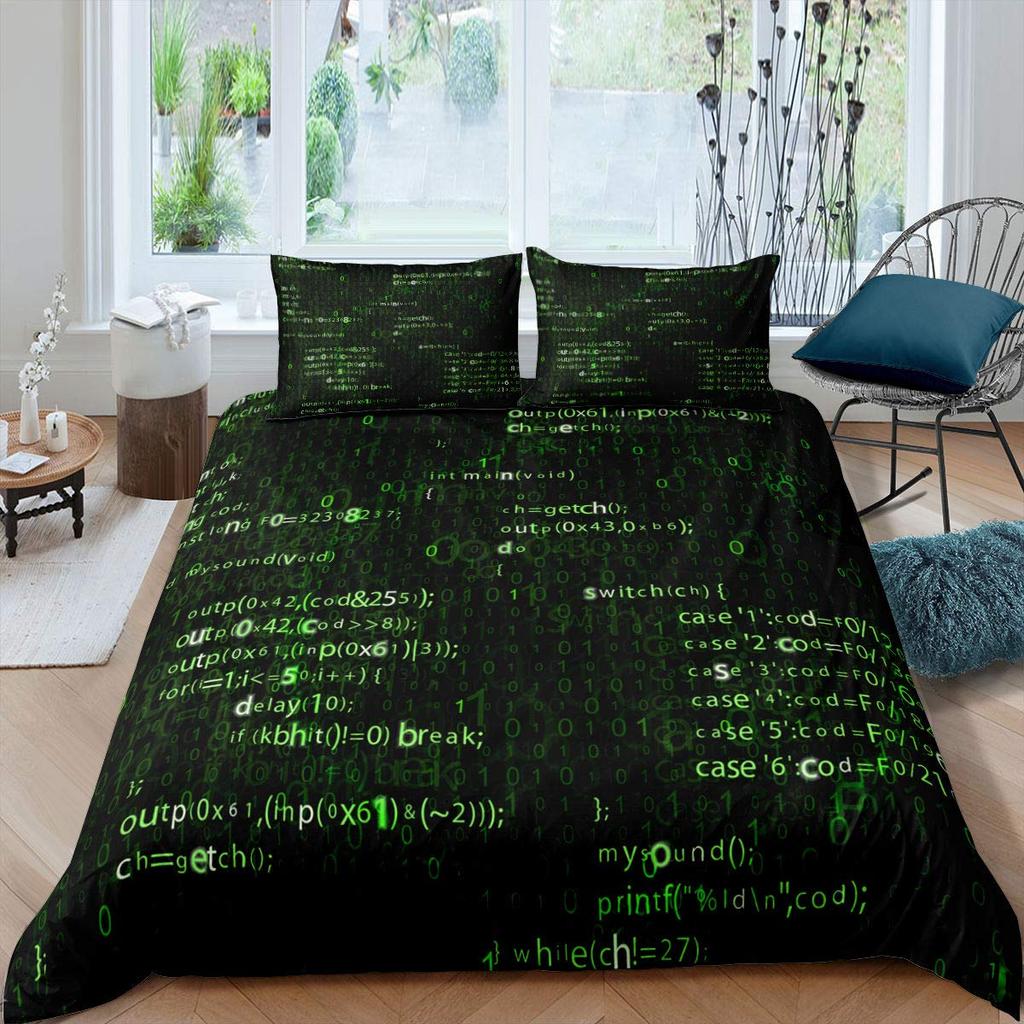 Laboratory Bedding Set Chemistry Lab Duvet Cover Set For Kids Teen Test Tube Microscope Graffiti Comforter Cover Science Theme