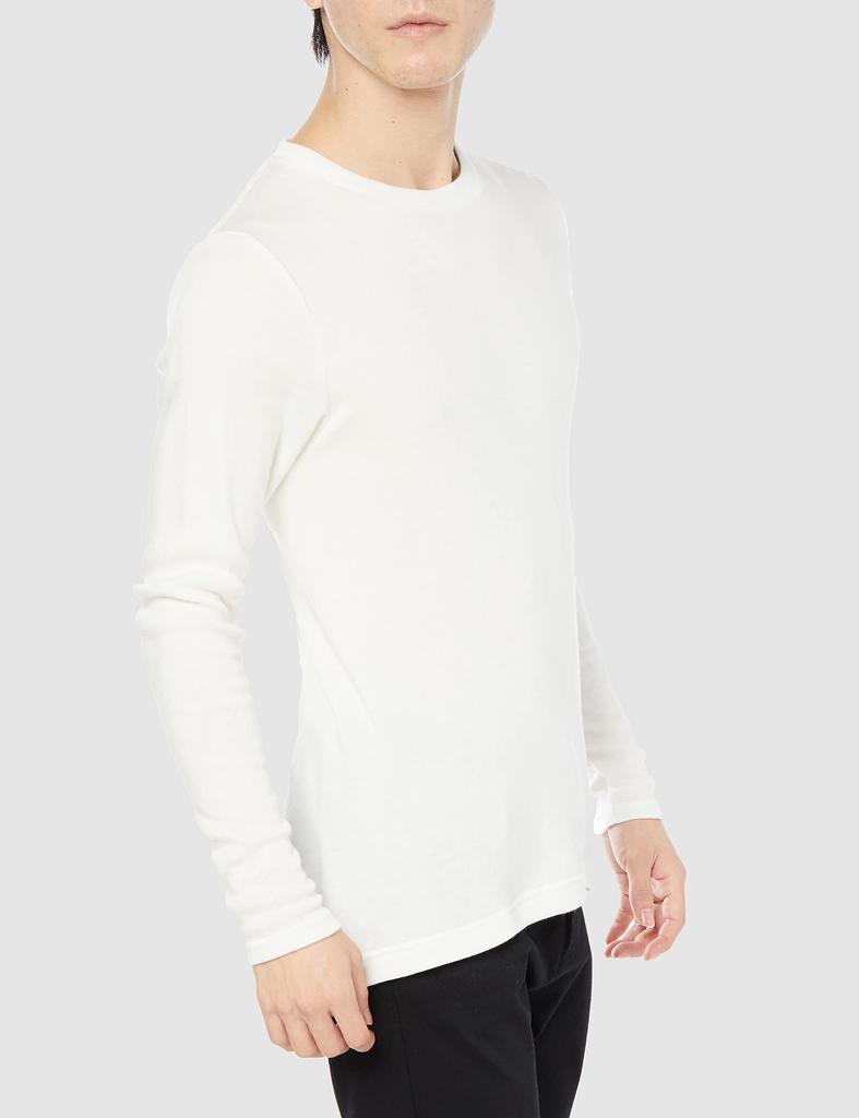 [Haines] T-shirt long, vêtement d'intérieur chaud, vêtement pour temps froid, matière polaire, chemise intérieure épaisse, manches longues, chaud, brossé, col rond, t-shirt chaud