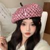 Beret Women's Autumn and Winter Versatile Fashion Sequin Big Head Painter Hat French Casual Sweet Cute Newspaper Hat