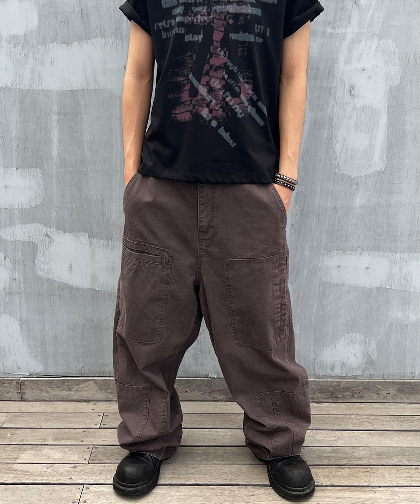 Gicheol Asym Vintage Cargo Pants (Washed Purple)