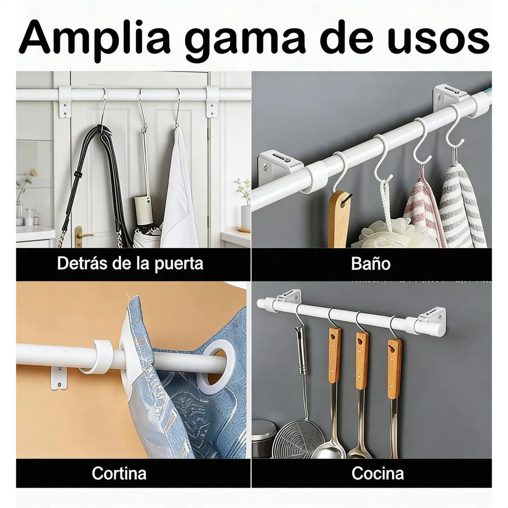 10pcs Curtain Rod Holder For Adjustable Rod Support Set