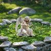 Fairy Bohemian Style White Angel Violin Acrylic Garden Stake Courtyard Garden Ground Potted Plant Decoration