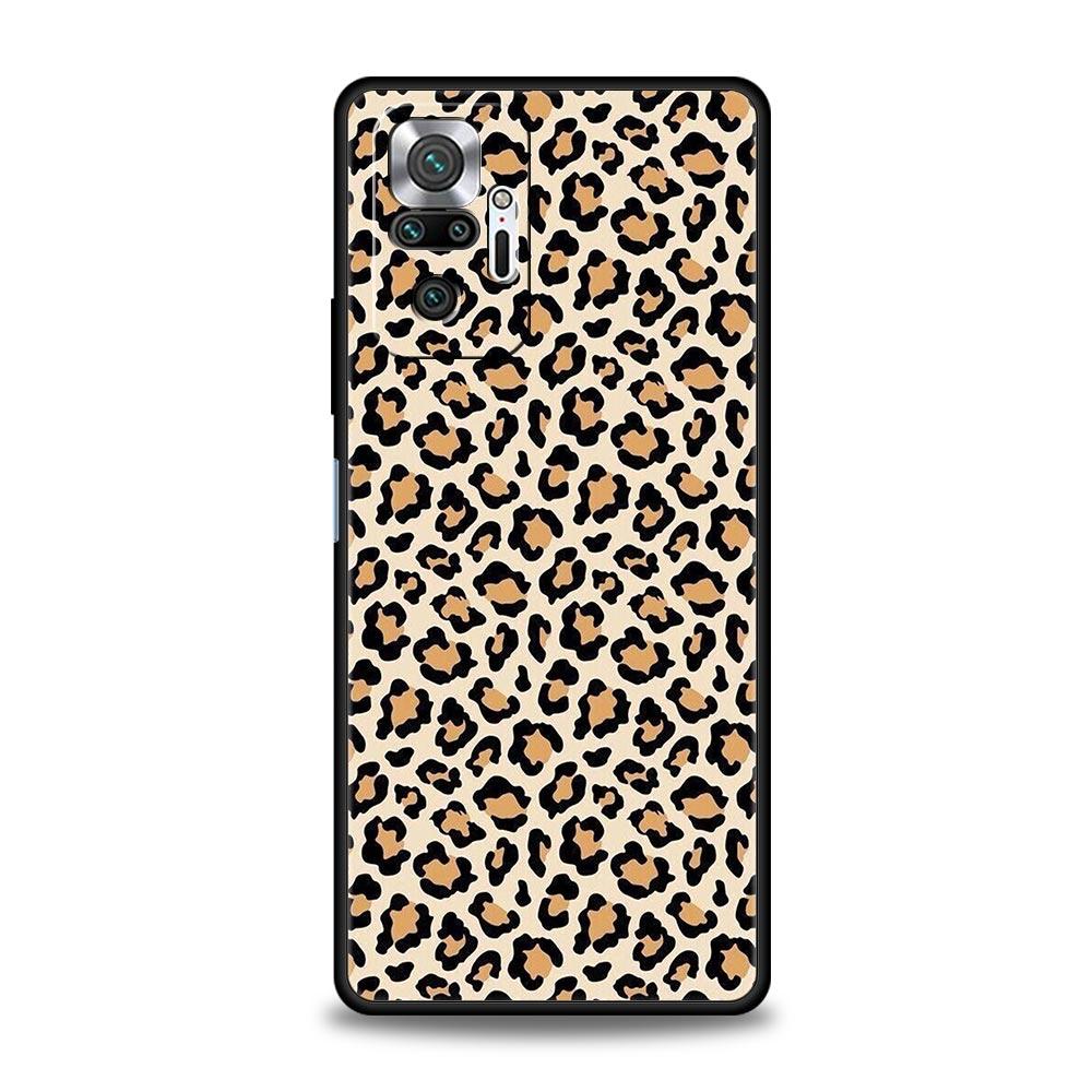 Leopard Cheetah Print Phone Case For Xiaomi Redmi Note 14 13 5G 10 11 12 Pro Plus 4G 14C 13C 12C 10C Black Cover