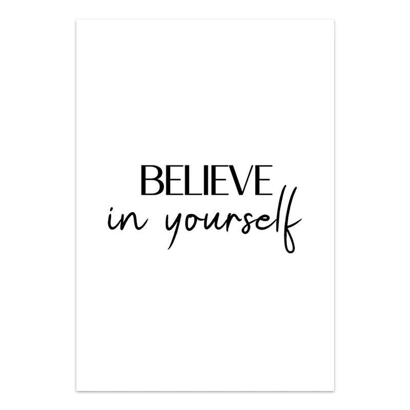 Nordic Inspirational Quotes Posters Modern Cursive Verse Wall Art Canvas Painting Mural Decor for Living Room Office Decoration