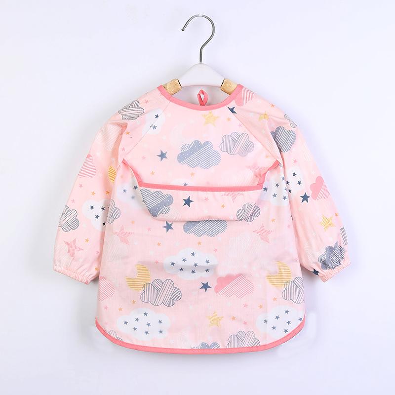 Baby Kids Toddler Long Sleeve Scarf Waterproof Art Smock Feeding Bib Apron Pocket Infant Boys Girls Burp Cloth Bandana Bibs