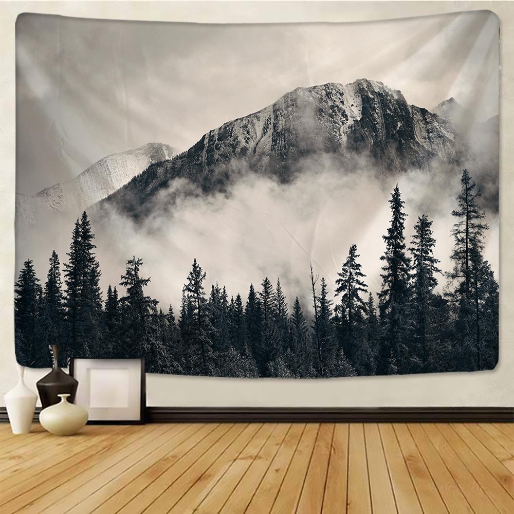 Forest Night Starry Sky Home Decor Art Tapestry Hippie Boho Decor Bedroom Backdrop Cloth Tapestry Bed Sheet