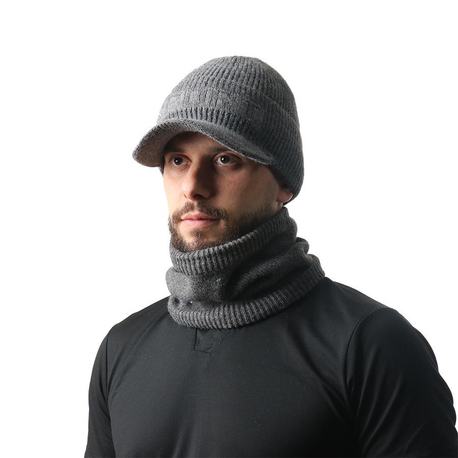 Winter Wool Velvet Thickened Warm Neck Cover Washed Soft Solid Color Plain Weave Wool Knitted Scarf Versatile for Men and Women
