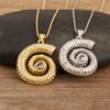 New Creative Design Snail Shape Personality Pendant Necklace For Women Men Pave Shiny Crystal Zircon Charm Jewelry Accessories