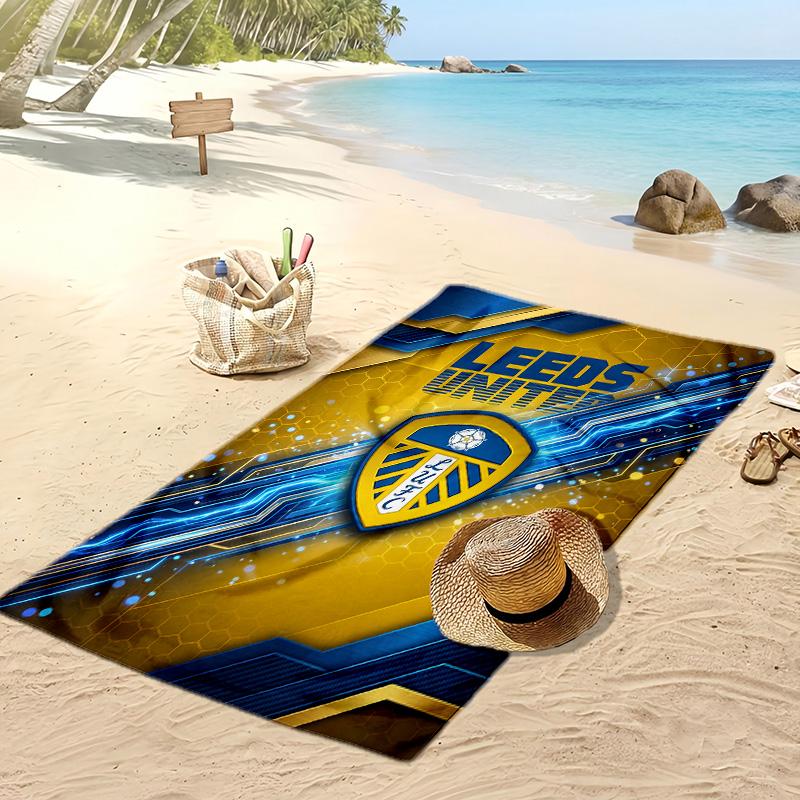 Leeds United Football Print Beach Towel, Large Soft Quick Dry Towel for Beach Camping Swimming